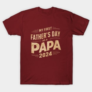 First Time Papa Est 2024 Fathers Day T-Shirt